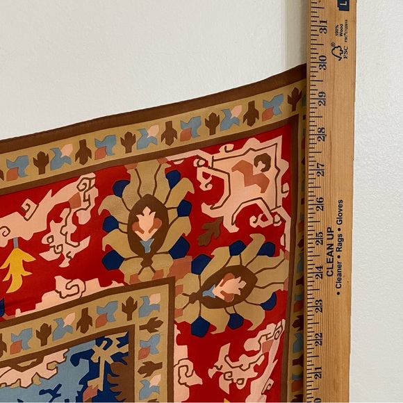 Colonial Williamsburg Persian Style Silk Scarf Multicolor Florals Made Japan 30” - Picture 7 of 7